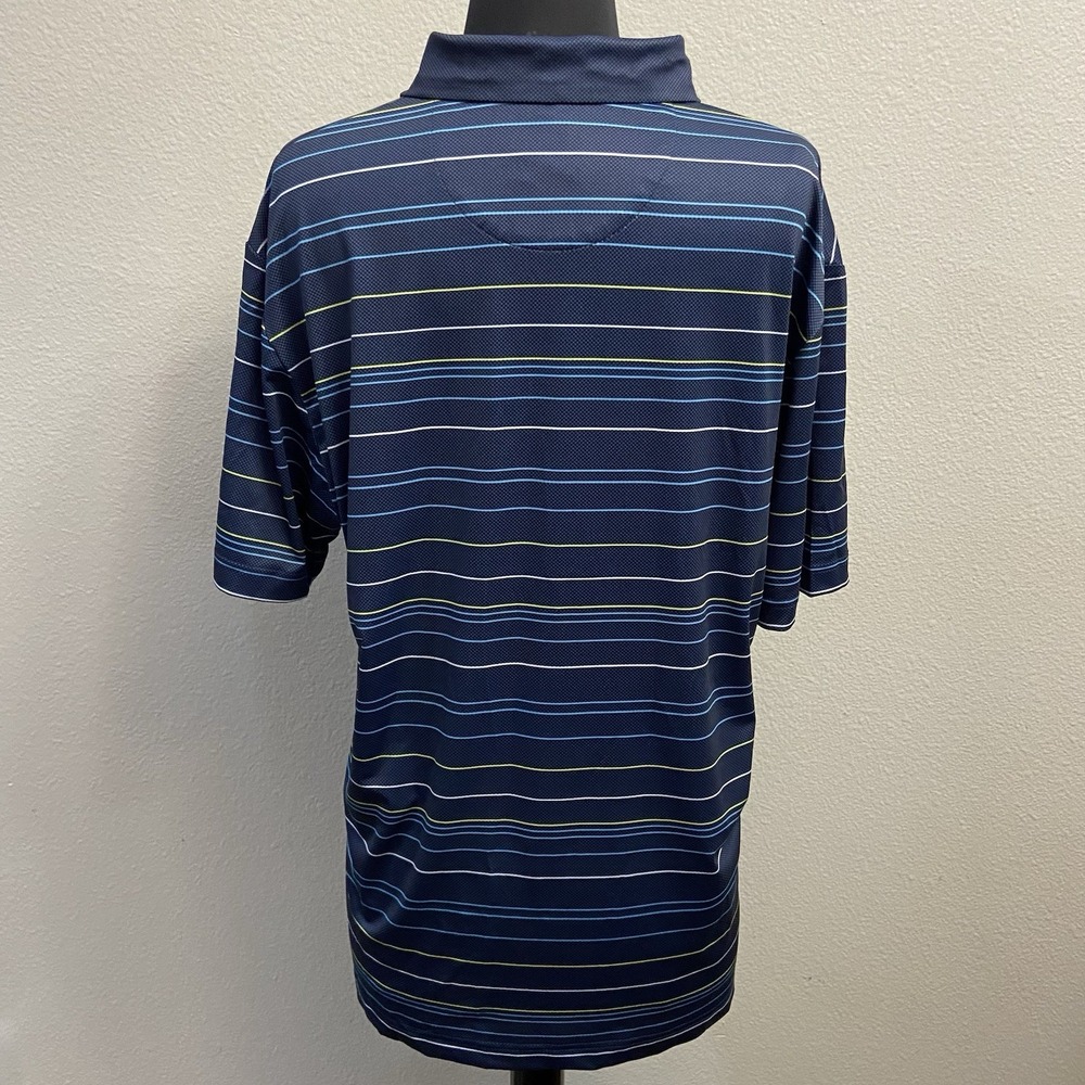 Callaway Men's Opti-Dri Blue Striped Golf Polo Size Med Short Sleeve Lightweight - Picture 3 of 7